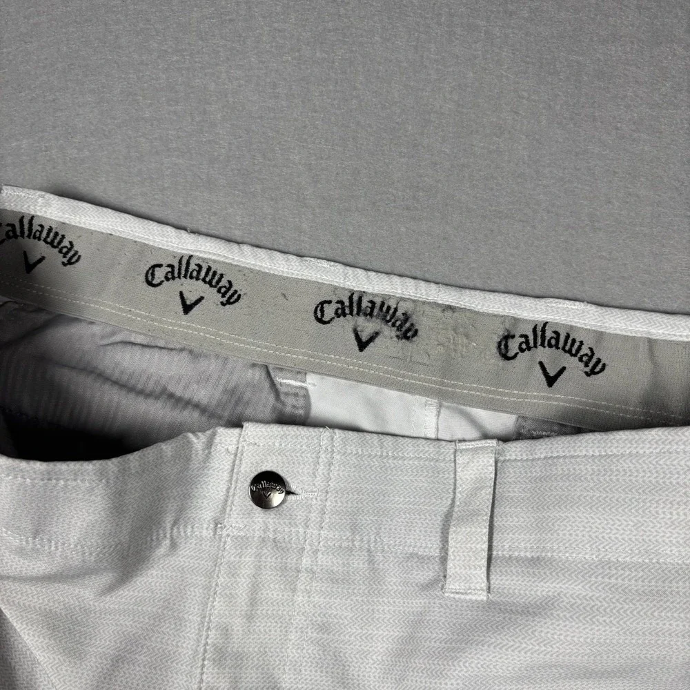 Lot of 2 Callaway Mens Golf Shorts 36 Blue/White Performance Stretch Flat‎ Front